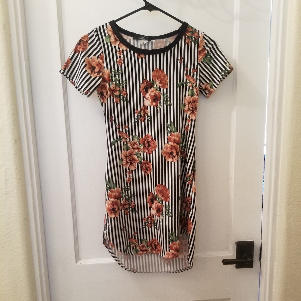 Rose Floral Tshirt Dress